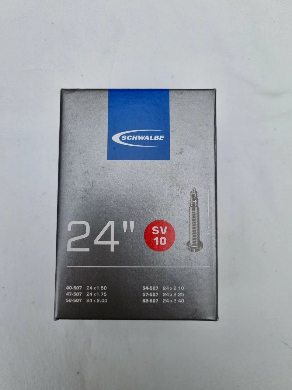 Schwalbe Fahrradschlauch SV Ventil Nr. 10 24" 40 Mm 40/62-507 3 Schwalbe Fahrradschlauch SV Ventil Nr. 10 24" 40 Mm 40/62-507