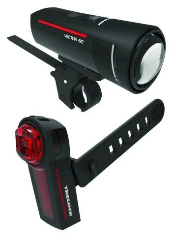 Trelock LS 600 I-Go Vector/740 LED Akkuleuchten Set 60 LUX A 3 Trelock LS 600 I-Go Vector/740 LED Akkuleuchten Set 60 LUX A