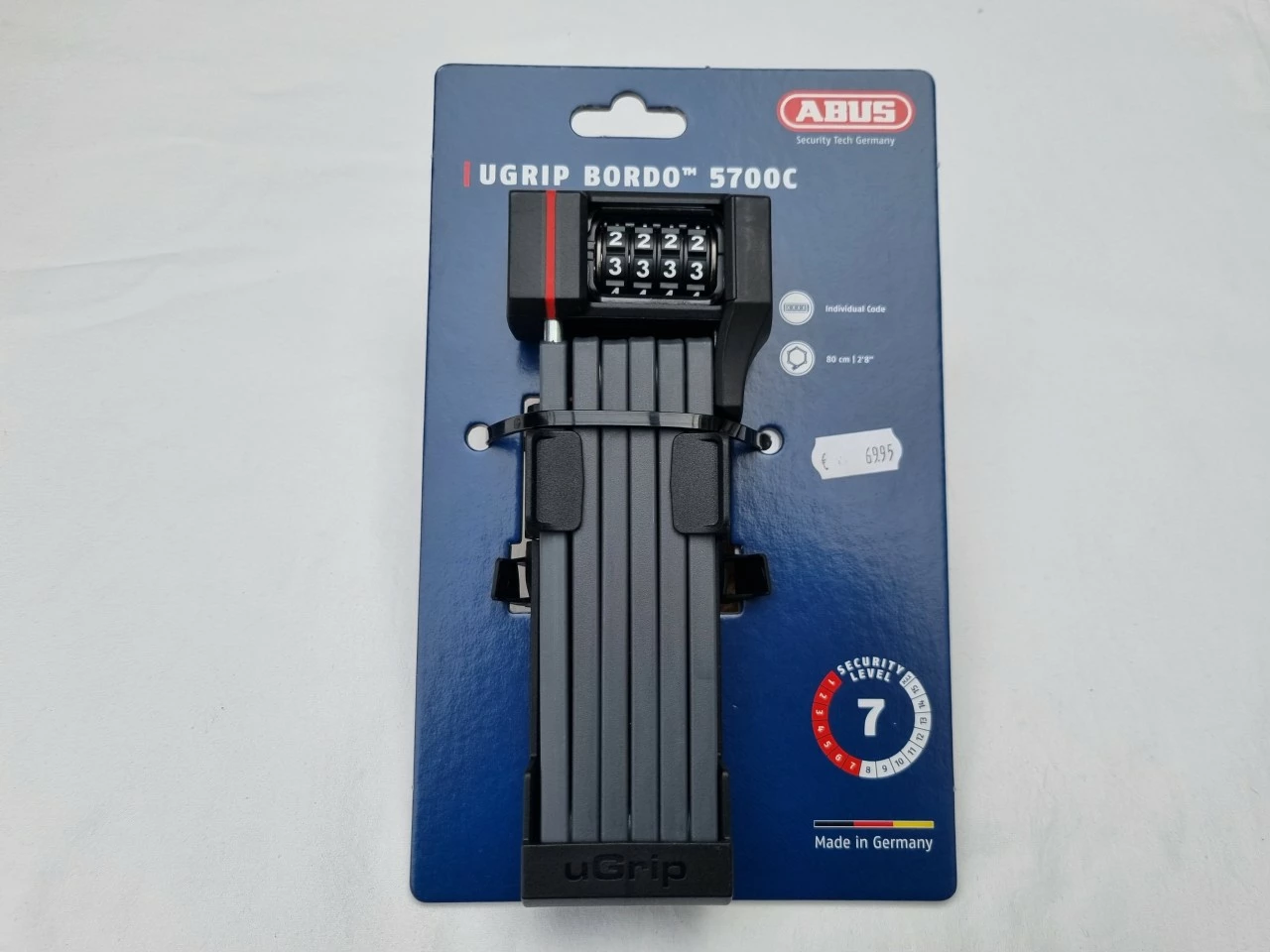 Abus Zahlen-Faltschloss UGrip Bordo 5700 Combo 80 Cm 3 Abus Zahlen-Faltschloss UGrip Bordo 5700 Combo 80 Cm