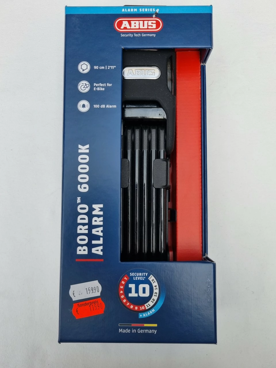 Abus Faltschloss Bordo Alarm 6000KA/90 SH 3 Abus Faltschloss Bordo Alarm 6000KA/90 SH