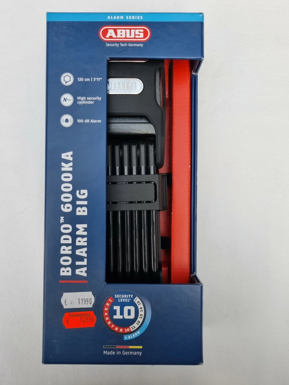 Abus Faltschloss Bordo Big Alarm 6000KA/120 SH 3 Abus Faltschloss Bordo Big Alarm 6000KA/120 SH