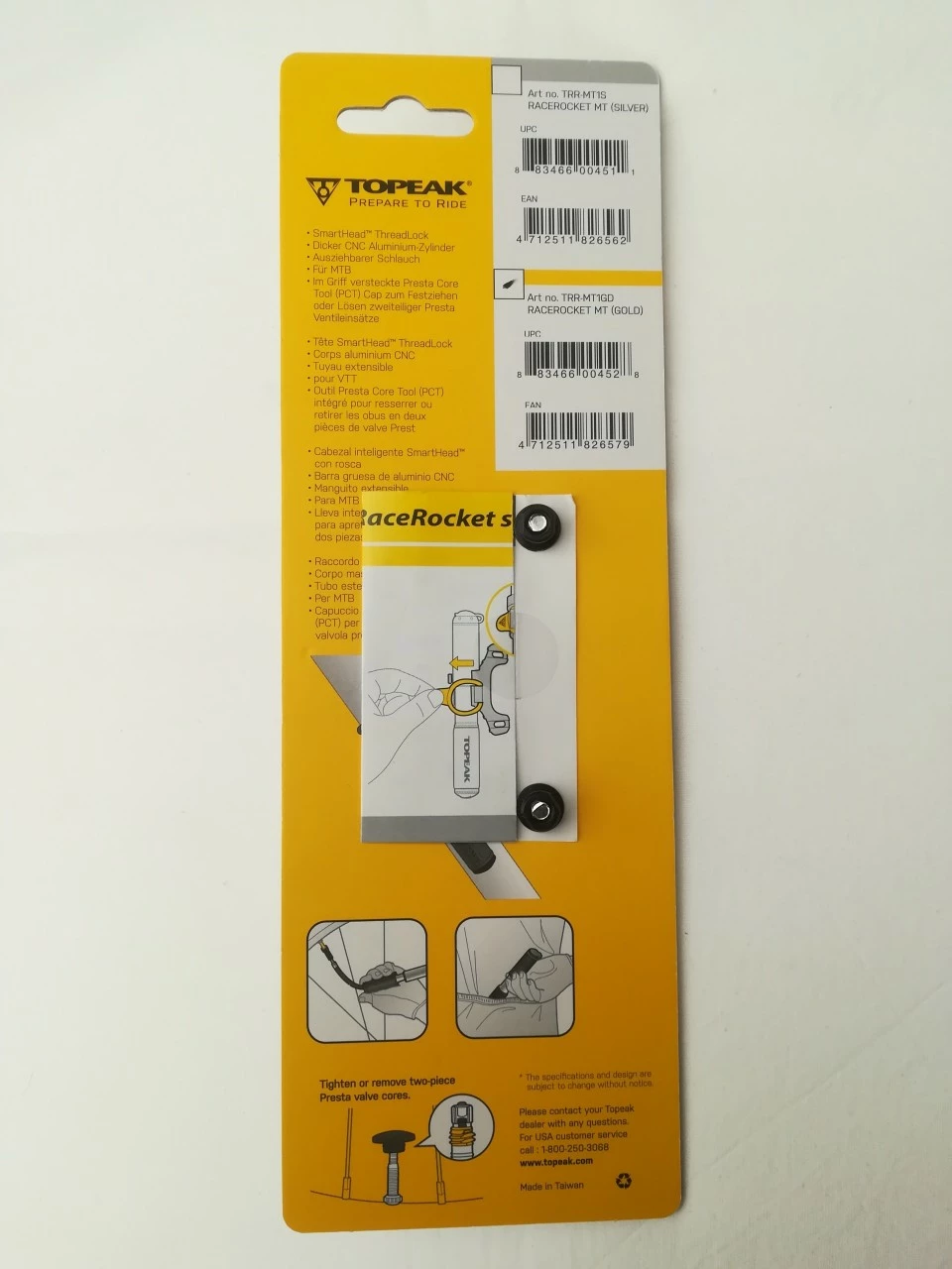 TOPEAK Race Rocket MT Minipumpe Gold 6 TOPEAK Race Rocket MT Minipumpe Gold – Bild 4